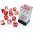 Nebula® Red/silver Luminary™ 16mm Dice Block™ (12 dice)
