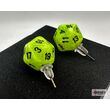 Stud Earrings Vortex® Bright Green Mini-Poly d20 Pair
