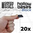 Hollow Black Plastic Bases - Square 25 mm