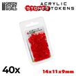 Plastic Stones 12mm Red (x40)