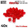 Plastic Stones 12mm Red (x40)