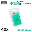 Plastic Stones 12mm Turquoise (x40)