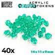 Plastic Stones 12mm Turquoise (x40)