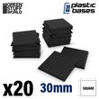 Black Plastic Bases - Square 30mm (20)