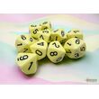 Pastel Yellow/Black Opaque Set of Ten D10s