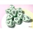 Pastel Green/Black Opaque Set of Ten D10s