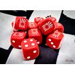 WW2 Japanese Opaque Red/White 16mm D6 Dice Block (12)