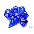 Translucent Blue/White 7-Dice Set