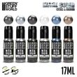 Acrylic Metallic Paint Set - Steel & Silver (x6)