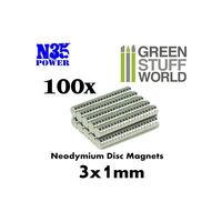 Neodymium Magnets N35 3x1mm (100)