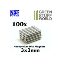 Neodymium Magnets N35 3x2mm (100)