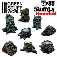 TREE STUMPS HAUNTED RESIN SET