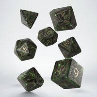 RUNIC DICE SET BOTTLE GREEN & GOLD