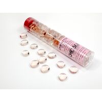Crystal Pink Glass Stones in 5 1/2" Tube (40+)