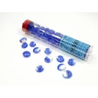 Blue Catseye Glass Stones in 5 1/2" Tube (40+)