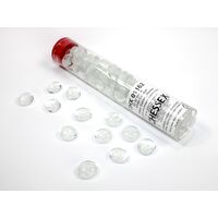 White Catseye Glass Stones in 5 1/2" Tube (40+)