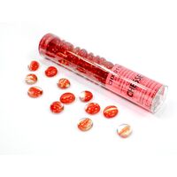 Red Catseye Glass Stones in 5 1/2" Tube (40+)