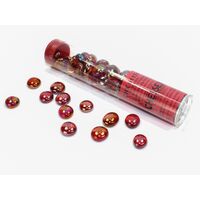 Crystal Red Iridized Glass Stones in 5 1/2" Tube (40+)