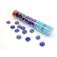 Crystal Dark Blue Iridized Glass Stones in 5 1/2" Tube (40+)