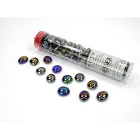 Black Opal Iridized Glass Stones in 5 1/2" Tube (40+)