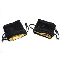 Velvet Bag Black / Gold Inside 3.75" x 4"