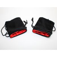 Velvet Bag Black / Red Inside 3.75" x 4"