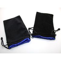 Velvet Bag Black / Blue Inside Big 5" x 8"