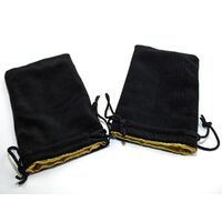 Velvet Bag Black / Gold Inside Big 5" x 8"