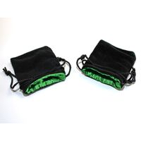 Velvet Bag Black / Green Inside 3.75" x 4"