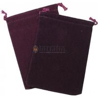 Suedecloth Dice Bag (L) Burgundy 5" x 7 1/2"