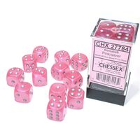 Borealis® Pink/silver Luminary™ 16mm Dice Block™ (12 dice)