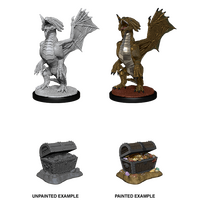 Bronze Dragon Wyrmling & Pile of Sea found Treasure