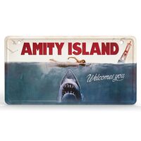 Jaws Amity Island Metal Sign (Metal Stamped / Embossed) Size : 30 x 15 cm