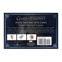 Game of Thrones Foil Note Cards (12)