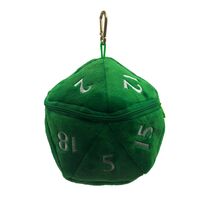 Green D20 Plush Dice Bag