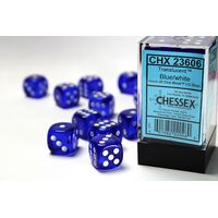 Translucent Blue/White 16mm Dice Block™ (12)