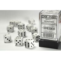Opaque White/Black 16mm Dice Block™ (12)