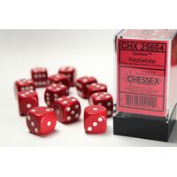 Opaque Red/White 16mm Dice Block™ (12)