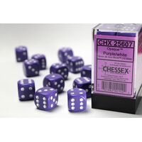 Opaque Purple/White 16mm Dice Block™ (12)
