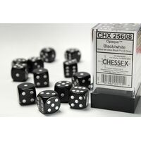 Opaque Black/White 16mm Dice Block™ (12)