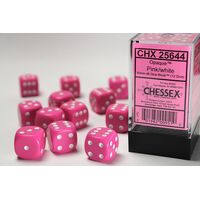 Opaque Pink/White 16mm Dice Block™ (12)