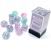 Nebula® Wisteria/white Luminary™ 16mm Dice Block™ (12 dice)