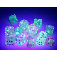 Nebula® Wisteria/white Luminary™ 16mm Dice Block™ (12 dice)