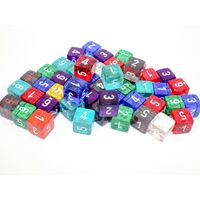Translucent Polyhedral Dice: D6 16mm Numbers