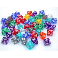 Translucent Polyhedral Dice: D10 Tens