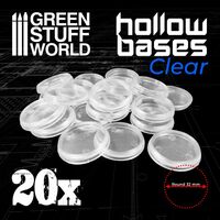 Hollow Plastic Round Bases 32mm (20)