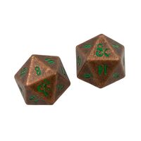 Heavy Metal D20 Dice Set D&D Copper/Green