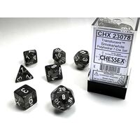 Translucent Smoke/white 7-Dice Set