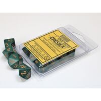 Opaque Dusty Green/copper Set of Ten d10s