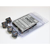 Opaque Dark Grey/copper Set of Ten d10s
